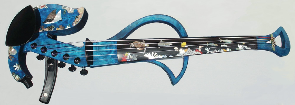 Jordan electric violins with inlay by Craig Lavin.  Photo 3 of 6.