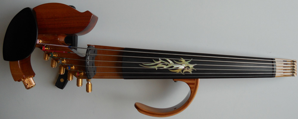 Jordan electric violins with inlay by Craig Lavin.  Photo 5 of 6.