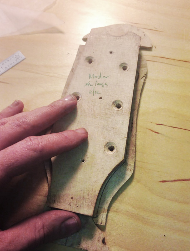 I’m using the template to trace the shape onto the headstock.