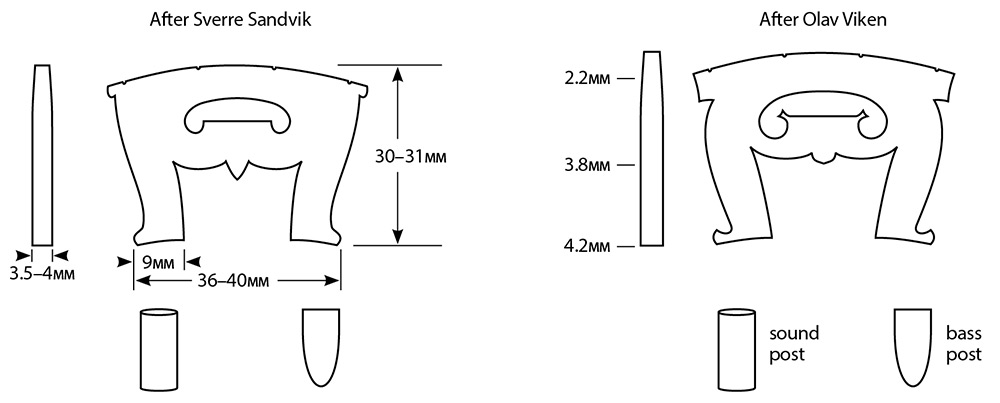 Figure 3. Two typical bridges. Thicknesses of the Viken bridge are maximums of an unfinished bridge.