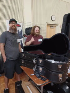 Bryan Vettleson and Bret Crane at their Access Bags and Cases display. (D. Olsen)