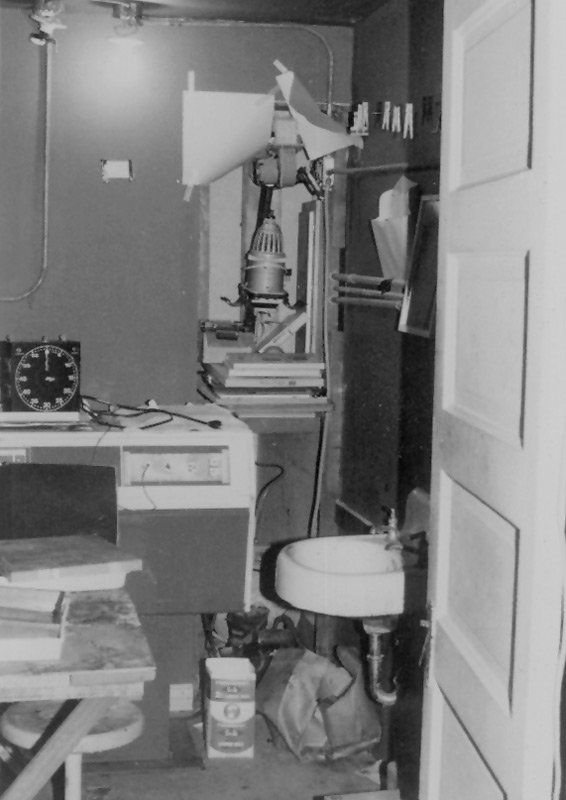 That’s the Guild’s tiny darkroom/bathroom, circa 1977.