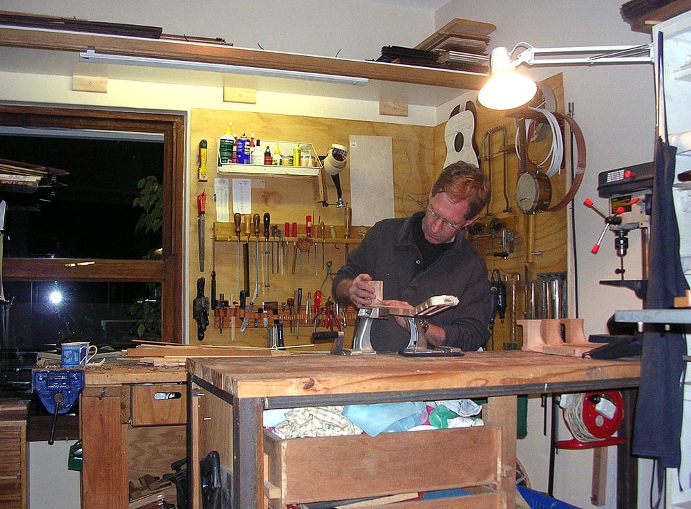 Here's Rodney Stedall at his workbench in Pretoria, South Africa.