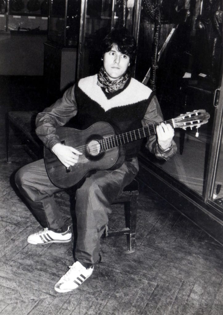 Playing a Torres guitar in Paris, 1982.