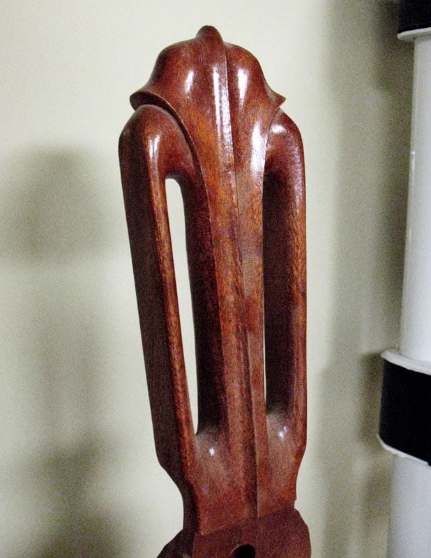  A guitar headstock carved by Lowe.