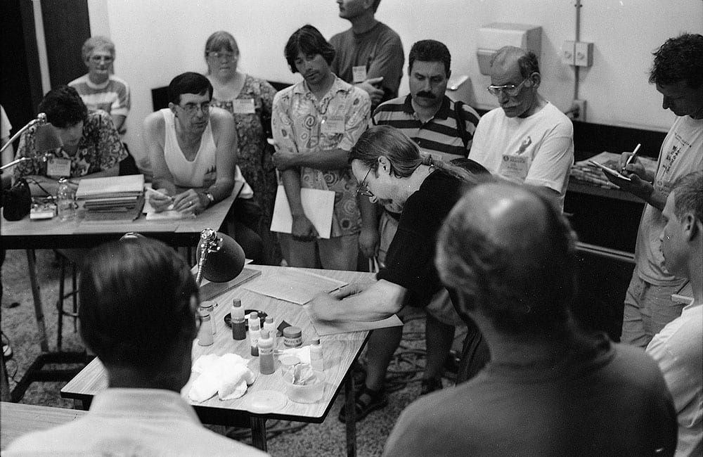 1995 GAL Convention: Josep Melo attends the French polish workshop by Dan Hoffman. (Image 3 of 3)