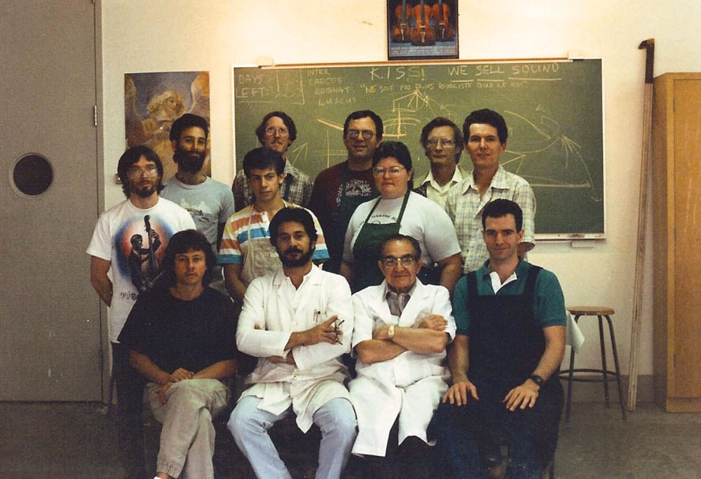 This is the Oberlin workshop in 1986, the first year it was done. Charles is at the front right. Next to him is Vahakn Nigogosian. Also pictured is Carlos Arseari.