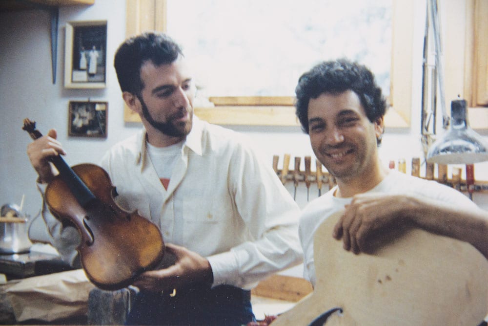 In Jimmy D’Aquisto’s shop, 1986 (Image 2 of 5).