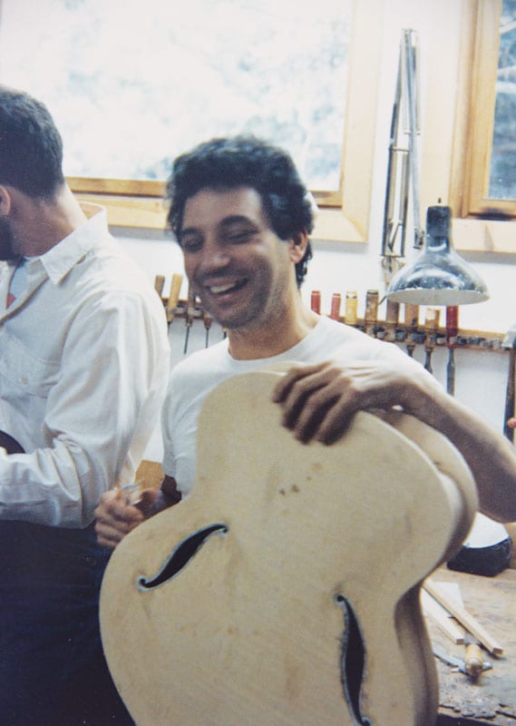 In Jimmy D’Aquisto’s shop, 1986 (Image 3 of 5).