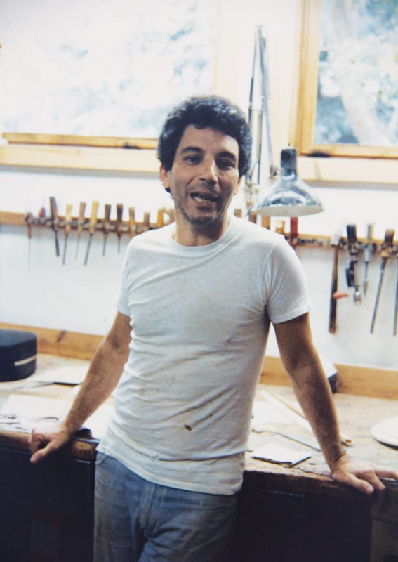 In Jimmy D’Aquisto’s shop, 1986 (Image 5 of 5).