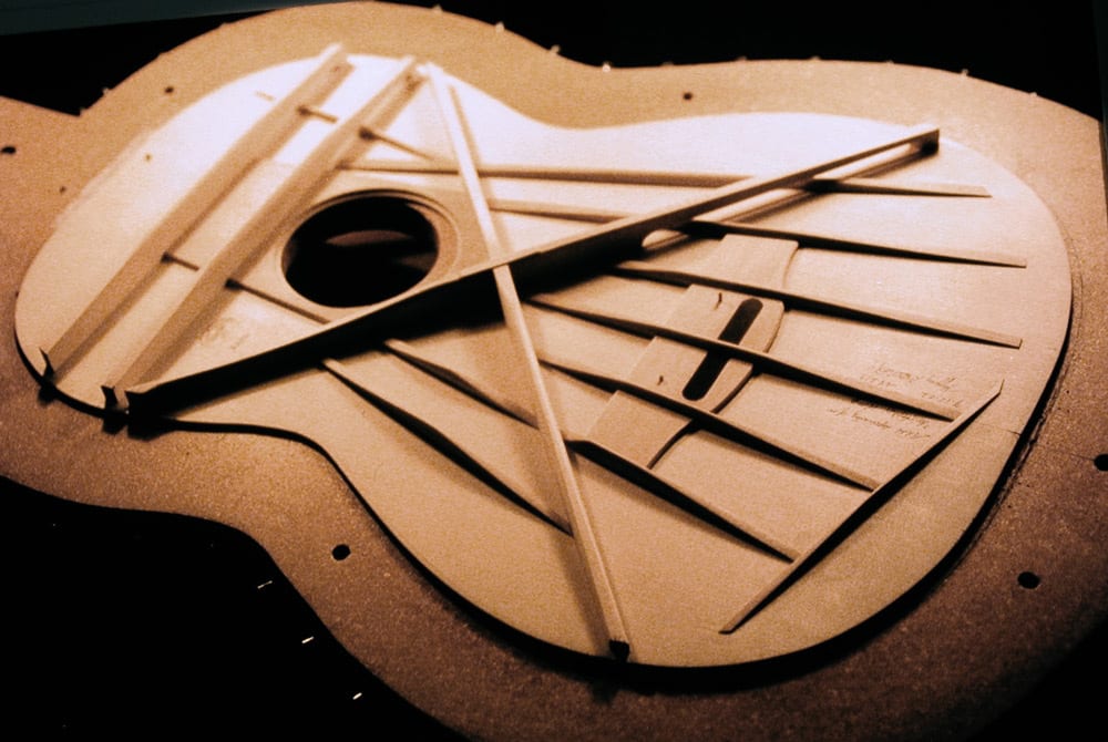 A later steel string guitar bracing pattern (Image 3 of 3).