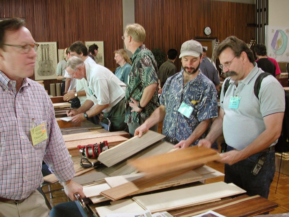 Shopping for wood at the 2001 Exhibition.