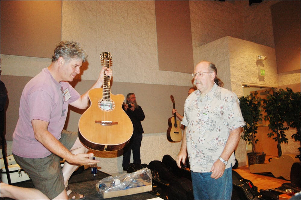 Puzzle Fun: How many of these 2004 GAL Convention steel string listening session participants can you identify? (Image 1 of 15).
