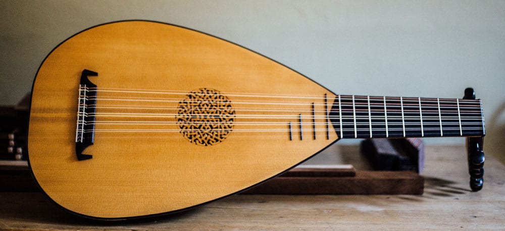 A 7-course lute in the style (approximately) of Georg Gerle, 1580. The original would probably have been maple, but rosewood looks good. (image 1 of 2)