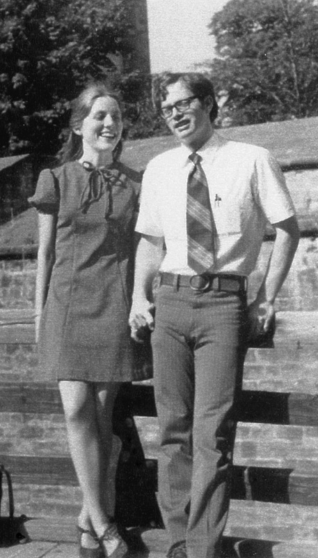 Bob and his first wife, Ellen, in Europe during a summer of lute research in 1971. Here they are in Nuremberg. Photo courtesy of Ellen Leatham.